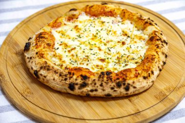 Dünyanın en iyi pizzası, krem peynirli tavuk pizzası. Geleneksel Brezilya pizzası