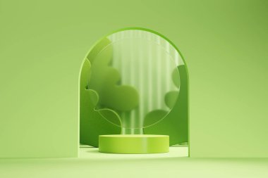 Ürün sunum arkaplanı için en düşük platform podyumu oluşturuluyor