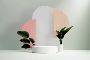 Bitkisel ürün sunum arkaplanı ile 3D görüntüleme