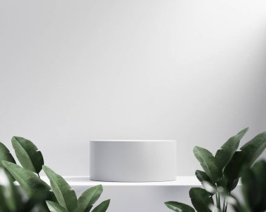 Bitkisel ürün sunum arkaplanlı 3B platform oluşturma podyumu