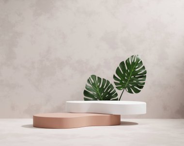 Canavarımsı bitki ürünü sunum arkaplanlı 3D platform oluşturma podyumu