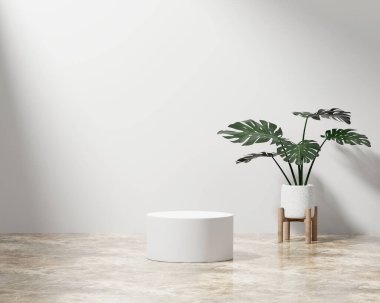 Canavarımsı bitki ürünü sunum arkaplanlı 3D platform oluşturma podyumu