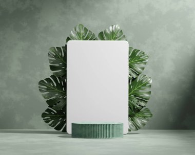 Canavarımsı bitki ürünü sunum arkaplanlı 3D platform oluşturma podyumu