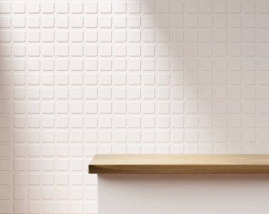 Soyut Minimum Modern Rafta Ahşap Tahta Ürün Gösterimi 3D Hazırlama