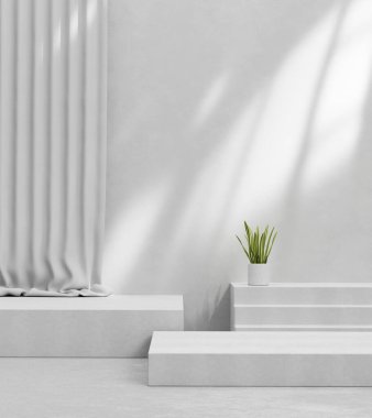 Bitkisel ürün sunum arkaplanlı 3B platform oluşturma podyumu