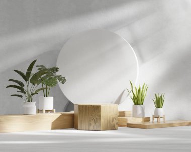 3d soyut platform podyum ürün sunum arkaplanı oluşturma