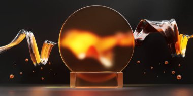 3B soyut platform podyum ürün sunum arkaplanı oluşturuluyor