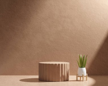 Bitkisel ürün sunum arkaplanlı 3B platform oluşturma podyumu