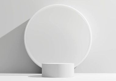 Soyut Minimal Modern Beyaz Podyum Platformu Ürün Gösterimi 3B Hazırlama