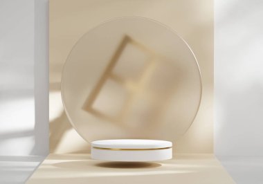 Ürün görüntüleme 3D görüntüleme için soyut beyaz platform podyum gösterisi