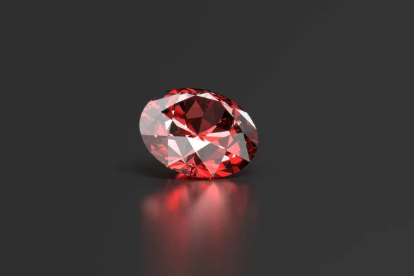 Рубіновий Алмаз Розміщений Темному Фоні Рендерингу — стокове фото