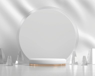 Ürün görüntüleme 3D görüntüleme için soyut beyaz platform podyum gösterisi