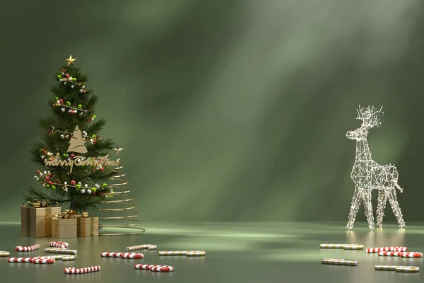 Веселий Різдвяний Захід Прикраса Фону Рендеринга — стокове фото