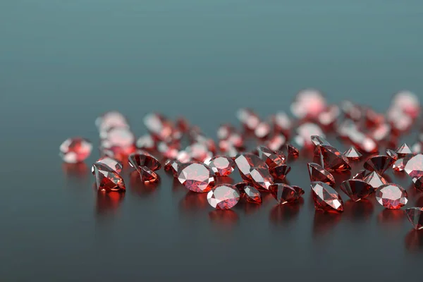 Ruby Gyémánt Topaz Gem Elhelyezett Fényes Tükröződés Háttér Specifikus Fókusz — Stock Fotó