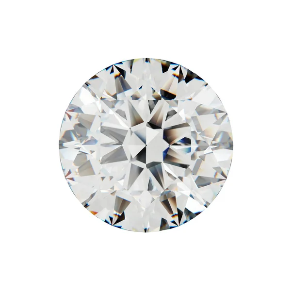 Diamond Top Weergave Met Dispersie Geïsoleerd Witte Achtergrond Illustratie Rendering — Stockfoto