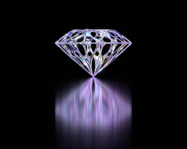Abstracto Diamante Wireframe Estilo Colorido Cuerpo Color Renderizado — Foto de Stock