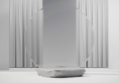 Soyut Minimal Modern Beyaz Podyum Platformu Ürün Gösterimi 3B Hazırlama