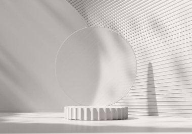 Soyut Minimal Modern Beyaz Podyum Platformu Ürün Gösterimi 3B Hazırlama