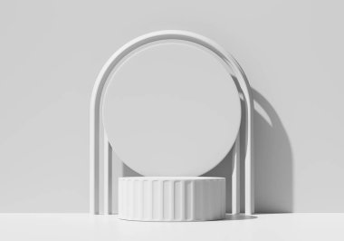 Soyut Minimal Modern Beyaz Podyum Platformu Ürün Gösterimi 3B Hazırlama