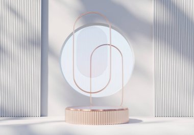 Soyut Beyaz Asgari Modern Podyum Platformu Ürün Gösterimi Sunumu 3D Sunum