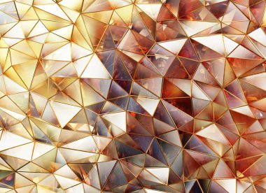 Lüks Soyut Gerçekçi Altın Kristal Doku Yansıması Yakın Arkaplan 3D görüntüleme