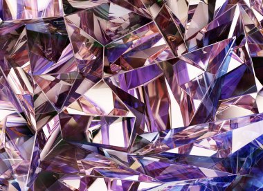 Lüks Soyut Gerçekçi Mor Kristal Doku Yansıması Yakın Arkaplan 3D görüntüleme