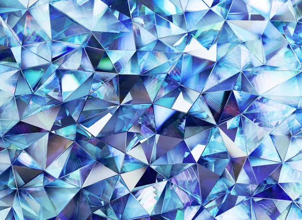 Astratto Blue Diamond Texture Crystal Close Sfondo Rendering — Foto Stock