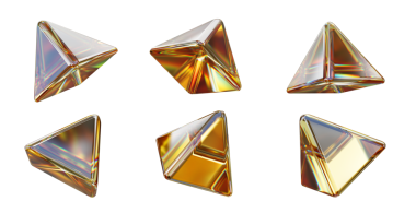 Kristal geometri biçimi izole edilmiş arkaplan 3d görüntüleme