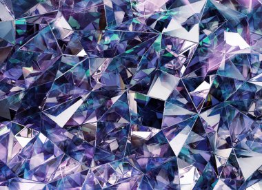 Lüks Soyut Gerçekçi Mor Kristal Doku Yansıması Yakın Arkaplan 3D görüntüleme