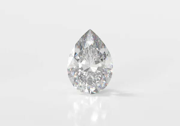 Pear Diamond Geïsoleerd Witte Achtergrond Rendering — Stockfoto