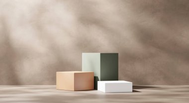 Ürün Gösterimi için Soyut Minimum Podyum Platformu 3B Hazırlama