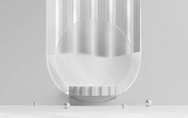 Beyaz Podyum En Düşük Ürün Gösterimi Sunumu 3D Sunum