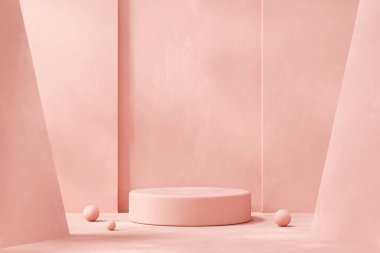 3B Görüntü Reklamları için En Küçük Pembe Podyum Platformu