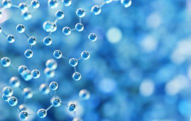 Moleküler yapı kimya bilimi formülü yumuşak odak soyut arkaplan 3D görüntüleme