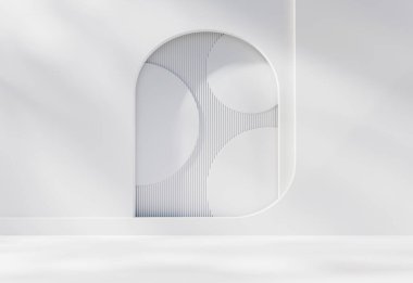 Soyut beyaz duvar arkaplanı, 3D görüntüleme