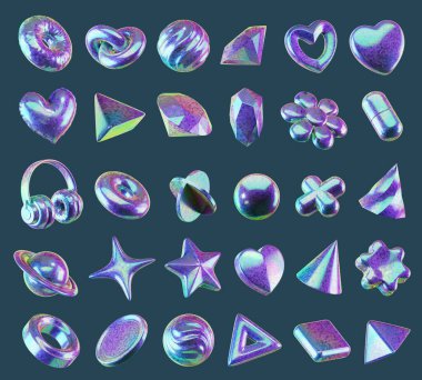 Sanal öge paketi izole edilmiş arkaplan 3d görüntüleme