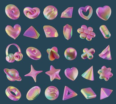 Sanal öge paketi izole edilmiş arkaplan 3d görüntüleme