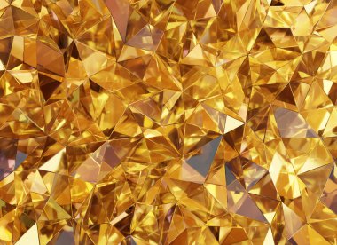 Lüks Soyut Gerçekçi Altın Kristal Doku Yansıması Yakın Arkaplan 3D görüntüleme