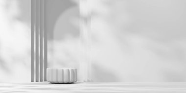 En Küçük Modern Beyaz Podyum Platformu Ürün Gösterimi 3B Hazırlama