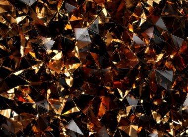 Lüks Soyut Gerçekçi Altın Kristal Doku Yansıması Yakın Arkaplan 3D görüntüleme