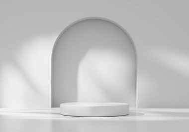 En Küçük Modern Beyaz Podyum Platformu Ürün Gösterimi 3B Hazırlama