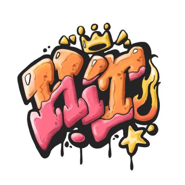 Graffiti el çizimi hit metinler dijital resim çizimi izole graffiti tarzı