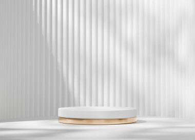 En Küçük Modern Beyaz Podyum Platformu Ürün Gösterimi 3B Hazırlama
