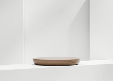 En Küçük Modern Ahşap Podyum Ürün Gösterimi 3D Hazırlama