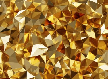 Soyut Altın Örgü çokgen arkaplan 3d oluşturma
