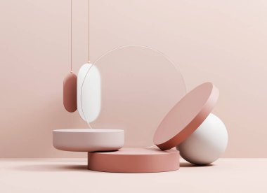 Ürün Gösterimi için Soyut Minimum Modern Podyum Platformu 3B Hazırlama