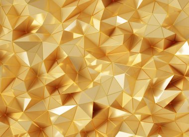 Lüks Soyut Gerçekçi Altın Geometri Doku Yansıması Kapalı Arkaplan 3B görüntüleme
