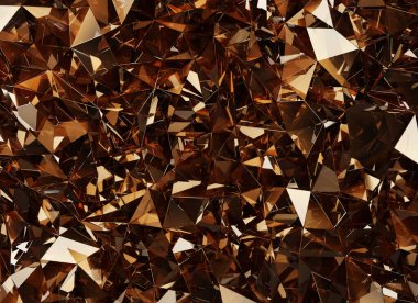 Lüks Soyut Gerçekçi Altın Geometri Doku Yansıması Kapalı Arkaplan 3B görüntüleme