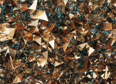 Lüks Soyut Gerçekçi Altın Geometri Doku Yansıması Kapalı Arkaplan 3B görüntüleme