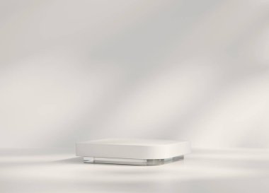 En Küçük Kare Beyaz Podyum Platformu Ürün Gösterimi 3B Hazırlama